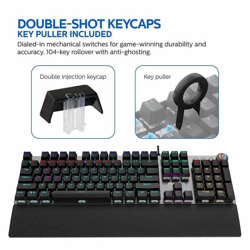 Philips SPK8614 Mechanical Gaming Keyboard with Wrist Rest Detail 04