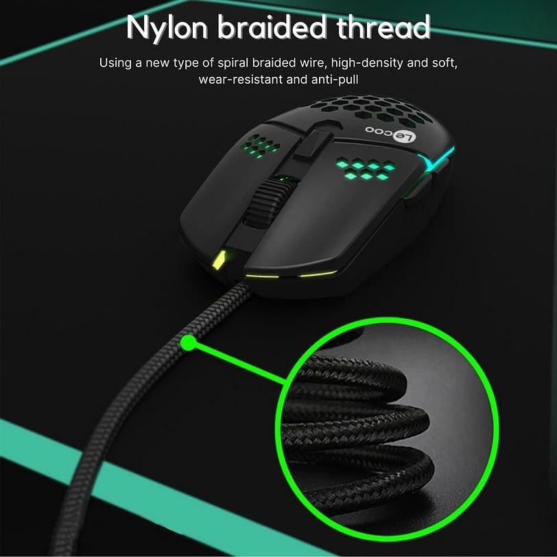 Lecoo MS105 RGB Gaming Mouse braided