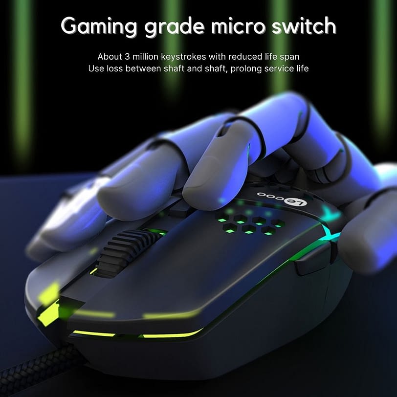 Lecoo MS105 RGB Gaming Mouse micro